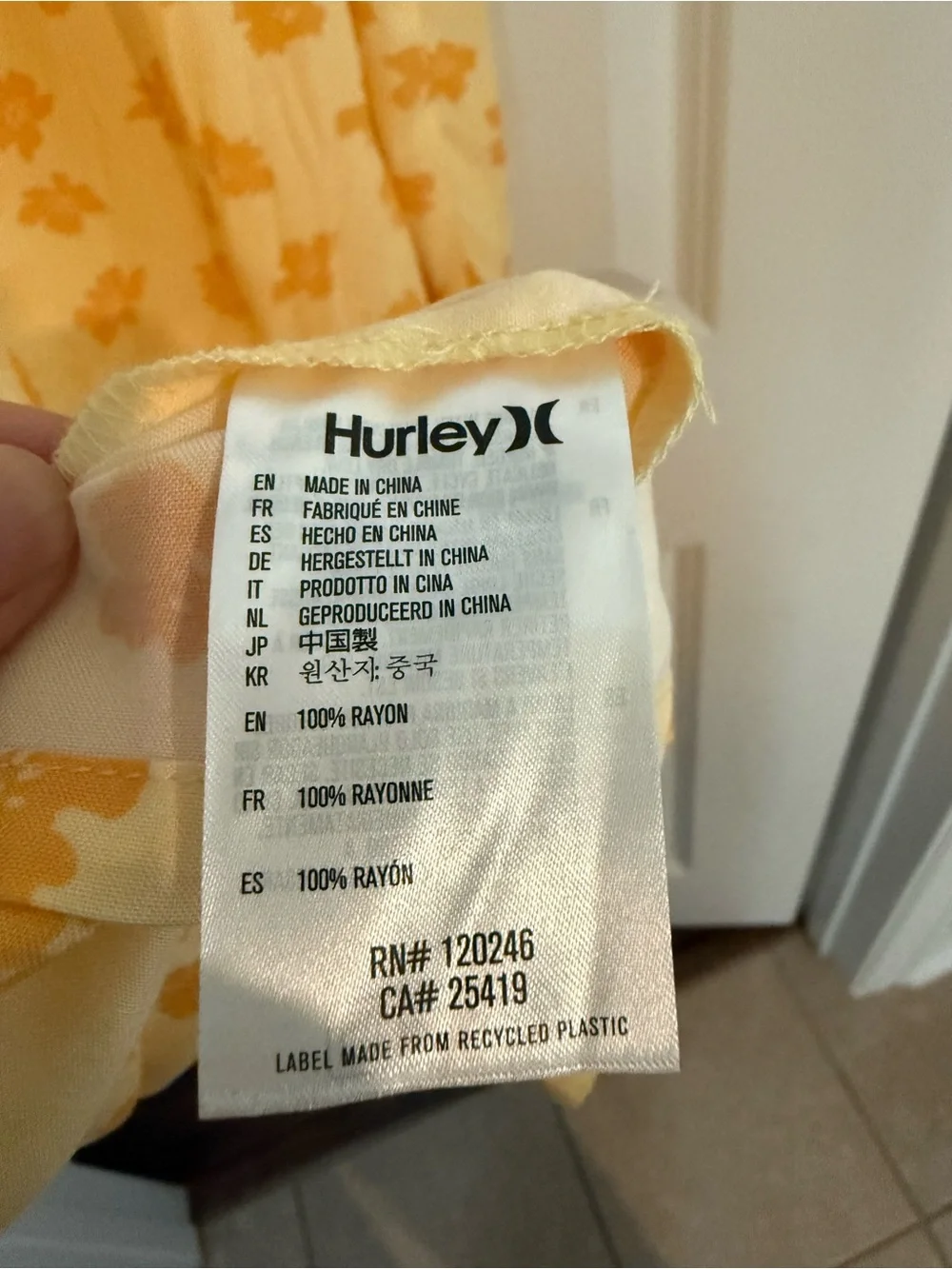 Hurley Yellow Floral Spaghetti-Strap Maxi Dress - Picture 5 of 5